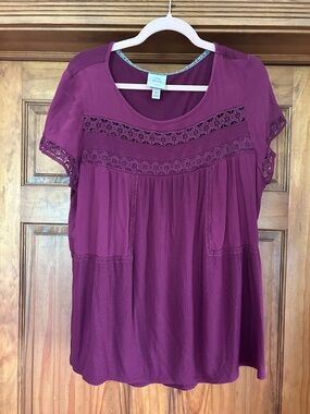 Knox Rose Short Sleeve Lace Blouse xl